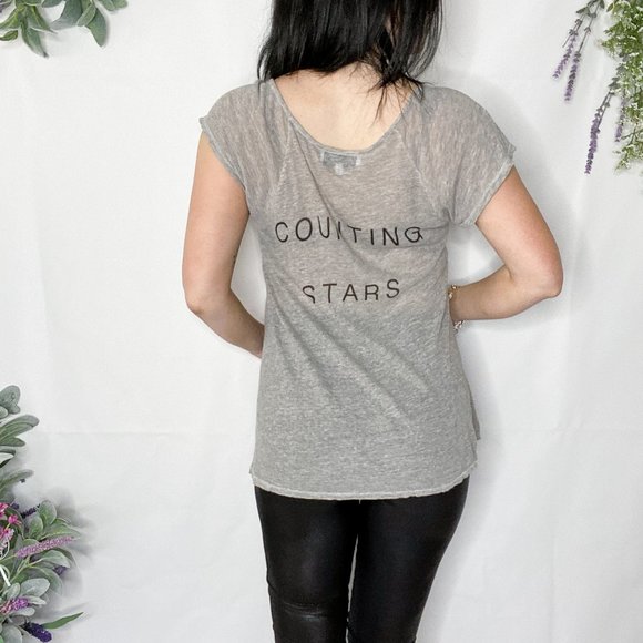 Wildfox Tops - WILDFOX Counting Stars grey short sleeve tee 406